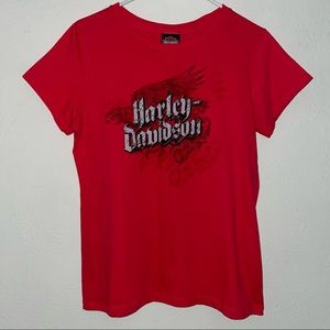Harley Davison XL tee shirt red black grey wing graphic Buckeye, Dayton, OH